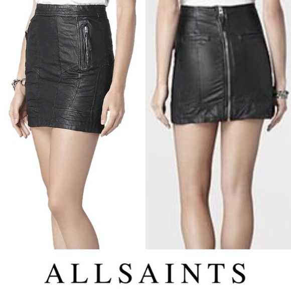 All Saints Dresses & Skirts - ALLSAINTS 100% Leather Pencil Mini Skirt